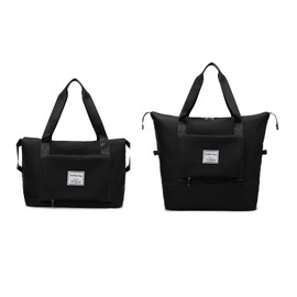 JJDreams Large Weekend Bag Folding Expandable Casual Travel Duffel Bag Waterproof Tote Sports Bag with Wet Pocket for Women 1 pcs