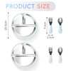 Kaempe Pack of 2 Stainless Steel Baby Plates with Spoon