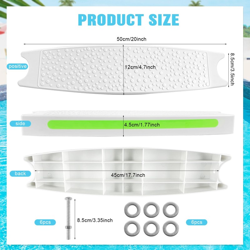 3 Pack Pool Ladder Steps Replacement, 18" Universal Heavy Duty
