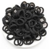 liuchanghe 100 Stück Schwarze Haargummis, Mini Nahtlose Haarbänder, Pferdeschwanz-Halter, elastisch,