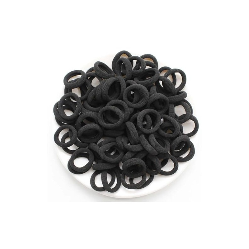 liuchanghe 100 Stück Schwarze Haargummis, Mini Nahtlose Haarbänder, Pferdeschwanz-Halter, elastisch,