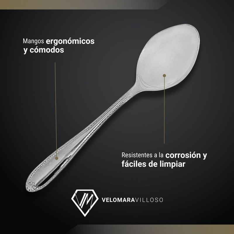 LION TOOLS Set 12 Piezas Cucharas Soperas Acero Inoxidable Restaurante