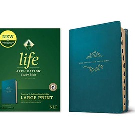 Tyndale NLT Life Application Study Bible, Third Edition, Large Print (LeatherLike, Teal Blue, Indexed, Red Letter) â New Living Translation Bible, Large Print Study Bible for Enhanced Readability
