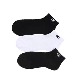 Champion CWSCB301 Women's Socks, 3 Pairs Set, Big Mesh, One Point Logo, Short Length Socks, 3P, monotone assorted