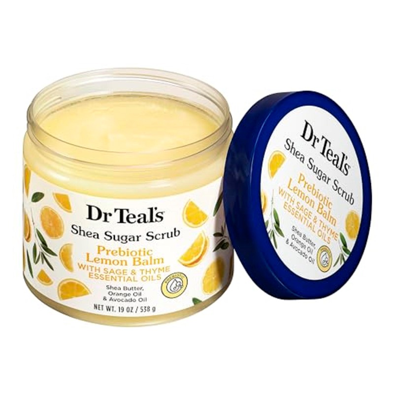 Dr Teal's Shea Sugar Scrub Prebiotic Lemon Balm 538Gm