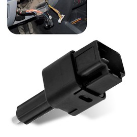 Zeathery Car Brake Light Switch, 4 Pin Plug and Play Standard Replacement 25320AX00A 25320AX00C 25320-AX00B, Sensitive and High Temperature Resistant Switch, Compatible with Nissan (Black)