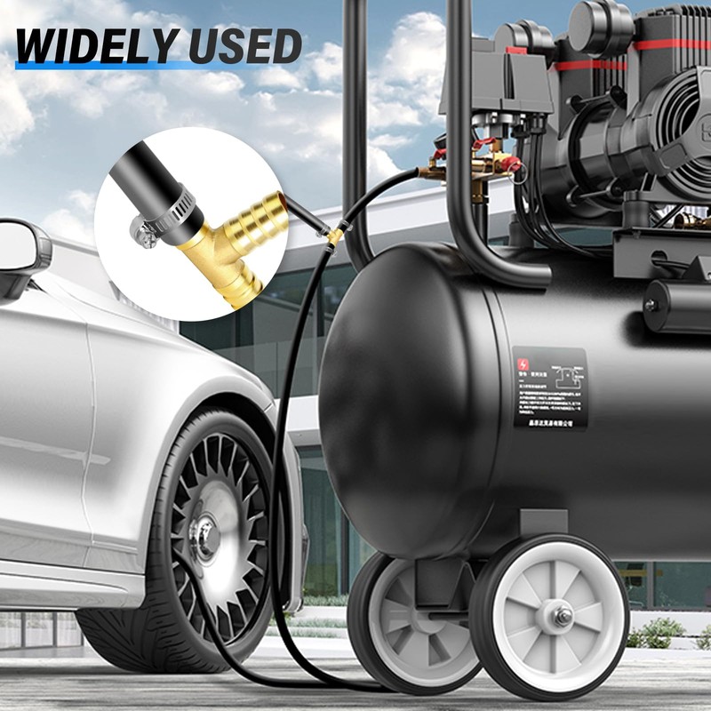 TAILONZ PNEUMATIC 16mm Brass 3-Way Tee Hose Barb Fitting（Pack of