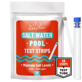 BubbyShine, Salt Water Pool Test Strips - Salt Water Pool Testing Kit, Pool Salt Test Strips, Pool Salt Tester for Saltwater Pool, Salt Water Pool Testing Strips, Salt Water Pool Tester