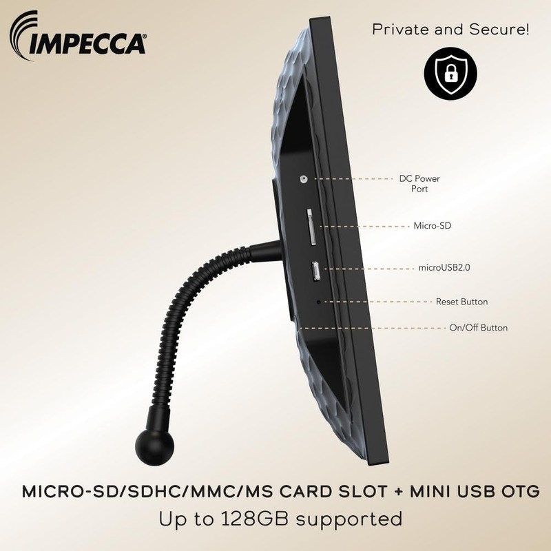 IMPECCA 10.1” Wi Fi Digital Picture Frame, Touch ScreenSmart Picture