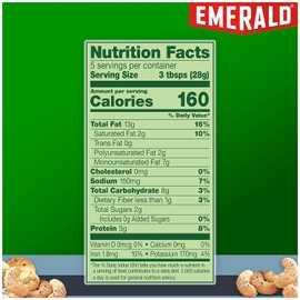 Emerald Nuts, Salt and Pepper Cashews, Stand Up Resealable Bag, 5 Ounce (Pack of 4)
