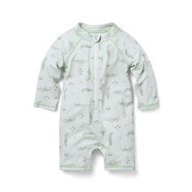Janie and Jack Baby Boy's Gator Print Swim One-Piece (Infant), Blue