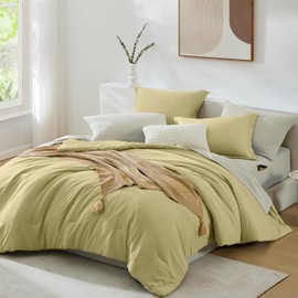 WRENSONGE Queen Comforter Set - 7 Pieces Hemp Soft Bed in a Bag Queen with Fitted Sheet, Flat Sheet, 2 Pillow Shams, and 2 Pillowcases- Warm Bedding Sets Queen for All Season