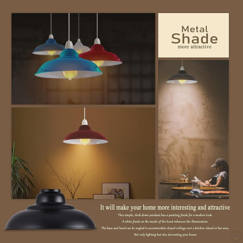 LEDSone Industrial Hanging Ceiling Lampshade, Retro Kitchen Hanging Ceiling Lights,