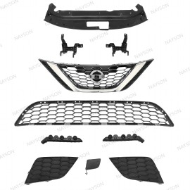 Para Sentra 2016-2019 rejilla del radiador/parrilla inferior/cubierta de luz antiniebla/soportes de parachoques