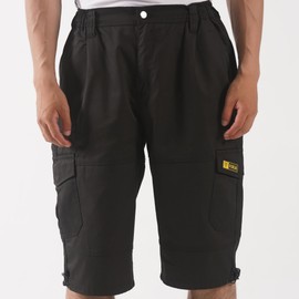 Cargo Shorts Men Multi Pockets Work Utility & Safety Shorts with Holster Pockets Ideal Work Pant for Site Work Builders Electricians Gardening Workwear Half Pants Men Waist 42 Black