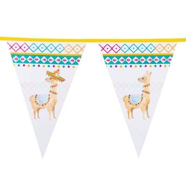 Boland 54430 Llama Bunting, Length 600 cm, Flag Chain, Garland, Hanging Decoration, Carnival, Theme Party, Birthday, Summer, Garden