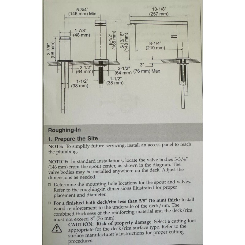 KOHLER Special Composed K-73078-ZZ-CP Bath Deck Mount Faucet