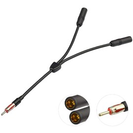 Bingfu Car Antenna Signal Booster Car Stereo FM Radio Antenna Signal Amplifier Amp 12V Power Supply Adapter DIN Plug Connector for Vehicle Truck SUV Audio Radio Stereo Media Head Unit Receiver