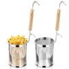 2 Pack Pasta Strainer with Handle Pasta Basket Spider Mesh