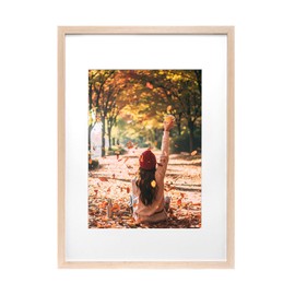 KINLINK A2 Picture frame Natural, Wood frame with Acrylic Plexiglass 16.5 x 23.5 Frame for Pictures A3 with Mat or A2 without Mat, Wall Mounting Display, 1 Pack
