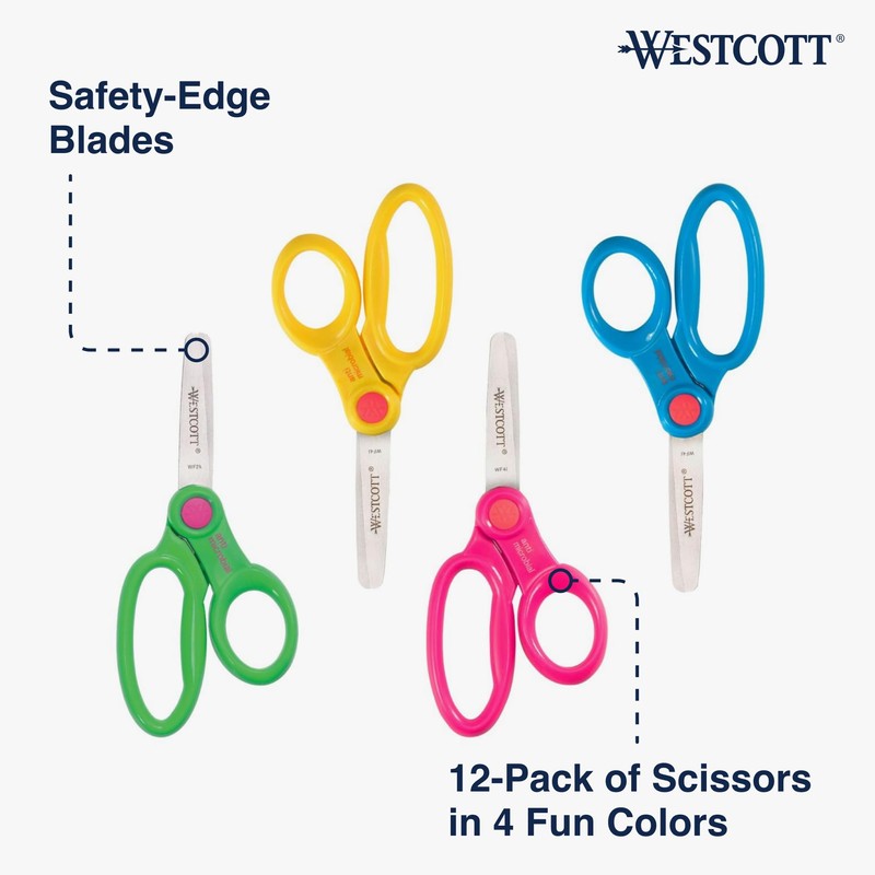 Westcott 14871 Right- and Left-Handed Scissors, Kids' Scissors, Back to