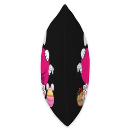 Bunny Ice Hockey Ball Costume Easter Player Fan Hunting Eggs Throw Pillow