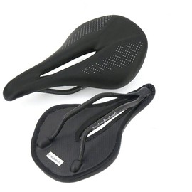 Hliya Carbon Fiber Bicycle Seat, Mountain Bike Saddle, Waterproof Pad, Unisex, 240 x 143 mm (115 +/- 5 g), Black