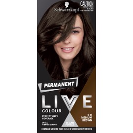 Schwarzkopf Live Colour Permanent Hair Colour, 4.0 Medium Brown, 115 ml