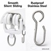 60Pcs Stainless Steel Curtain Track Hooks Rollers for Ceiling