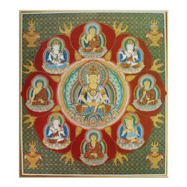 仏画 色紙 Mandala of the two world 大日如来 中台 Eight Leaves at