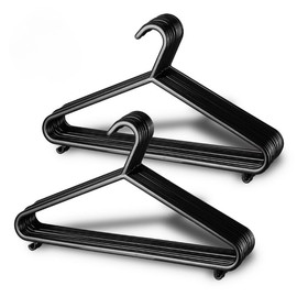 Plastic Hangers | Heavy Duty Plastic Hanger and Clothes Hangers | Adult Coat Hangers Black Colour | Lightweight Space Saving Laundry Hangers (100)