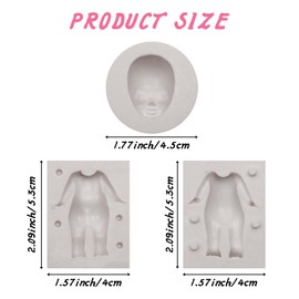 Doll Silicone Making Molds Set, Body Silicone Molds, Doll Head Making Mold for clay