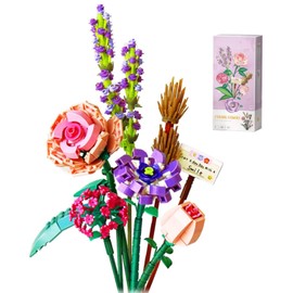 SUHOMMY Kit de construcción de Ramo de Flores, 547 Piezas Bloques de construcción de colección de Flores, Juego de Construcción de Ramo, Bloques de Construcción de Ramo