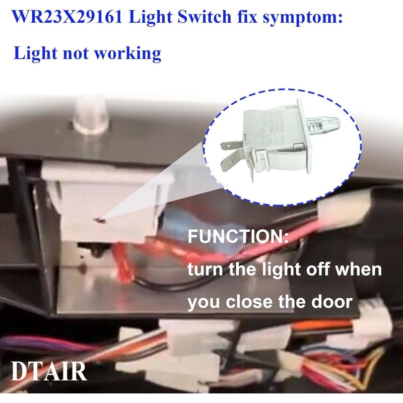 DTAIR WR23X29161 Refrigerator Door Light Switch Replacement for GE Refrigerator