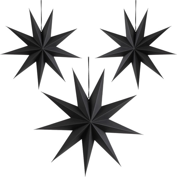 Sunbeauty Paper Star Decorations, Set of 3, Foldable Stars, Christmas Star Decoration