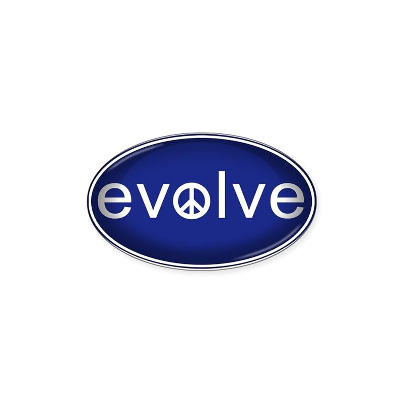 CafePress Evolve with Peace Oval Car Bumper Sticker
