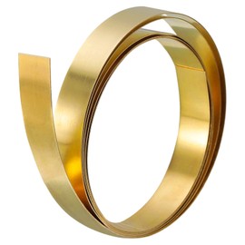sourcing map 0.3 x 10 x 1000 mm Brass Foil Roll Brass Strip Gold for Crafts Electric Repairs Grounding
