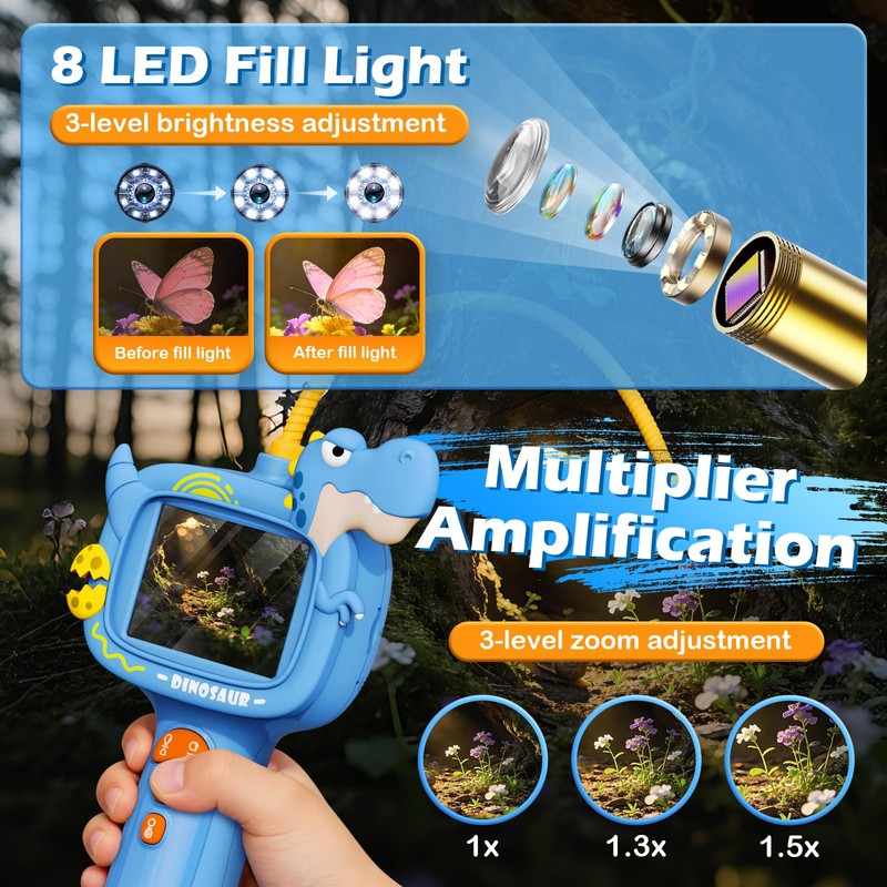 Kids Endoscope Borescope Toys, Snake Scope Camera with Light for