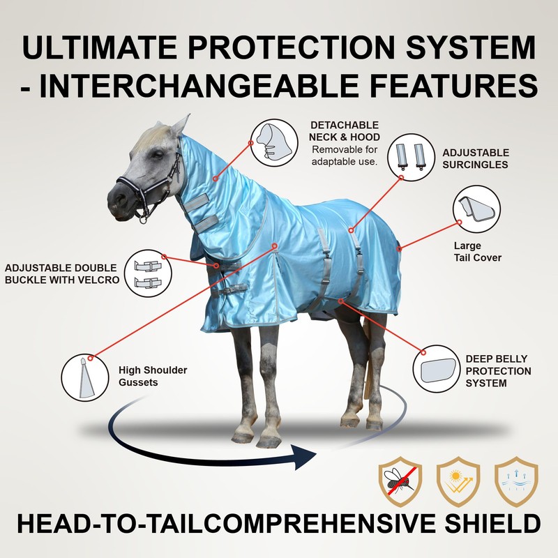 Gallopoff Summer Horse Fly Sheet with Detachable Neck & Belly
