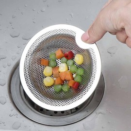 Pack of 3 Sink Strainer - Stainless Steel Sink Strainer Kitchen Sink Strainer Strainer for Sink, Clogging Protection Kitchen Drain Sink (10.2 x 7.5 x 2 cm)