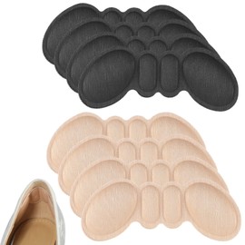 Piriuuo 4 Pairs Heel Pads for Shoes That are Too Big, Shoe Heel Grips for Loose Shoes Foamed Heel Cushions for Womens Heel Grips Protectors for Blisters Pain, Filler Make Shoes Fit Tighter
