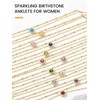 KeyStyle 14K Gold Plated Ankle Bracelets for Women January Birthstone,