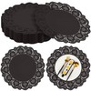 MCEAST 100 Pack Round Black Paper Doilies 13.5 Inches Lace
