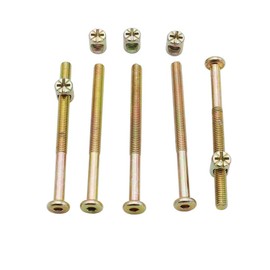 Raogoodcx 100 Pcs M6 Cylinder Nuts (6mm x 40mm, 6mm x 50mm, 6mm x 60mm, 6mm x 70mm, 6mm x 80mm) Hex Socket Cap Screws and Phillips Screw Nuts