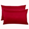Luxton Set of 2 King Size Pillowcases, Solid Plain Red
