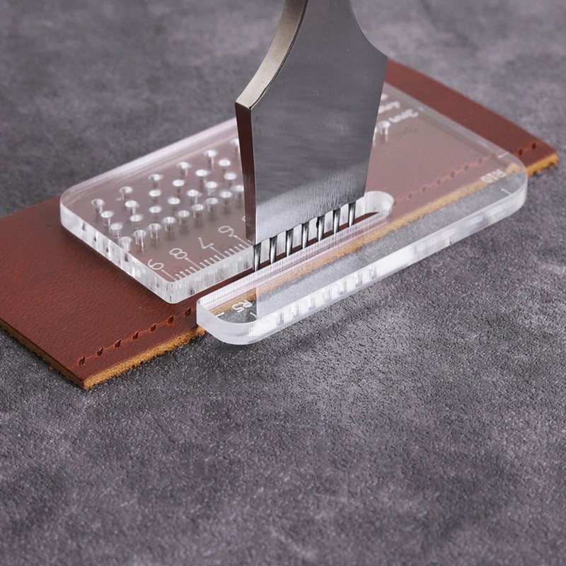 2 Pcs Acrylic Punching Aid Plate For Help Leather Hole