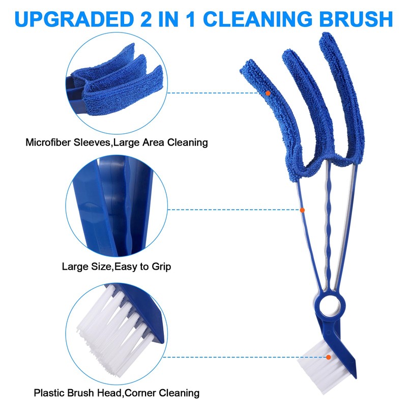 2 in 1 Window Blind Cleaner Duster Tool,Dual Brush Head,with
