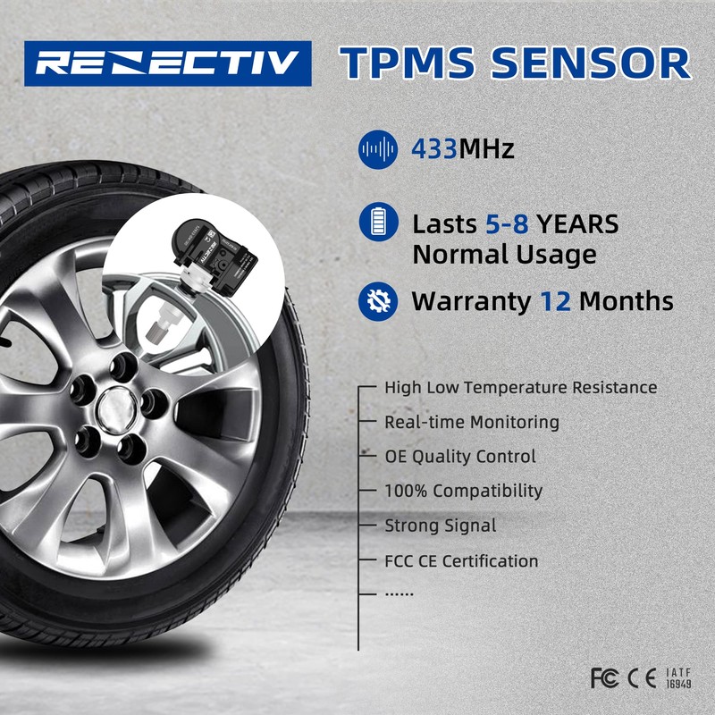 RENECTIV Sensor TPMS, sensor de monitoreo de presión de neumáticos