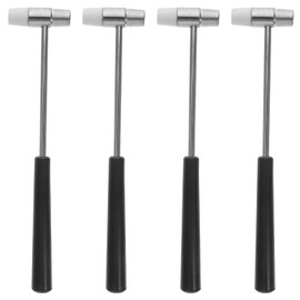 TEHAUX 4pcs Mini Double- Mallet Versatile Soft and Hard Tip Hammers for Woodworking Carpentry and Projects Metal Construction