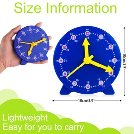 camelize camelize Uhr Lernen,Kinder Lernspiel Uhr,Zeitunterrichts- und Demonstrationsuhrmodell, Lernressourcen für Kinder in der frühen Bildung, 4 Zoll 12/24 Stunden ab 4 Jahren(Dunkel Blau)